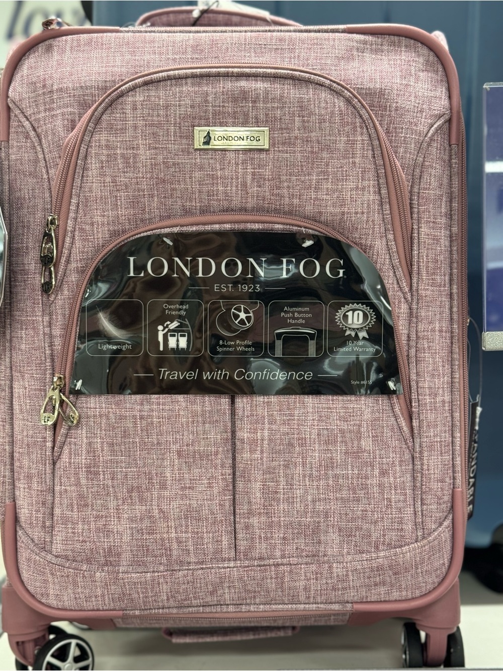 London Fog Men's Pink Carry-On 20”Rolling Bag